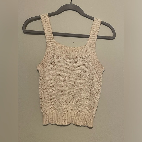 Loft Marled Button Front Cropped Cardigan Sweater Sz S + Tank Top Sz XS - Picture 4 of 10